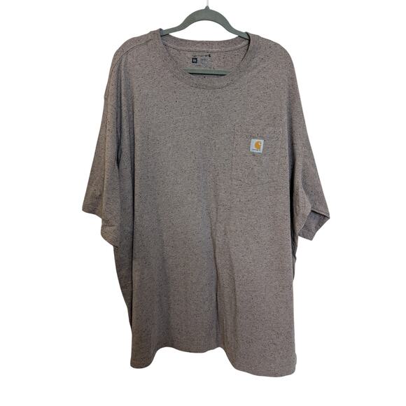 CARHARTT Men 4X Loose Fit Heavyweight Short-Sleeve Pocket T-Shirt Speckled Beige - Picture 1 of 6